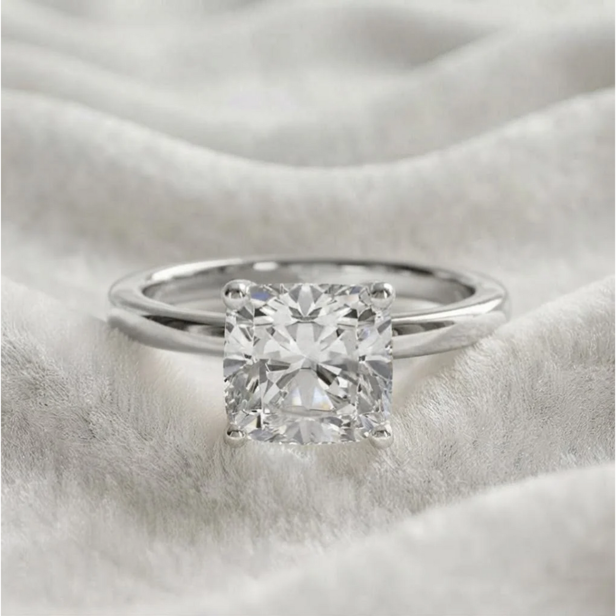Cushion Cut Lab Grown Diamond Ring