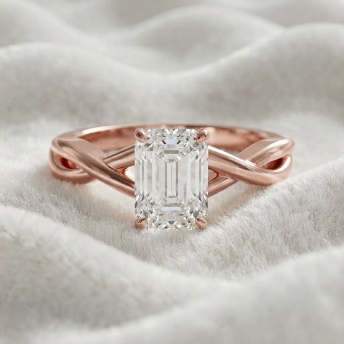 Lab Diamond Emerald Cut Lab Diamond Ring