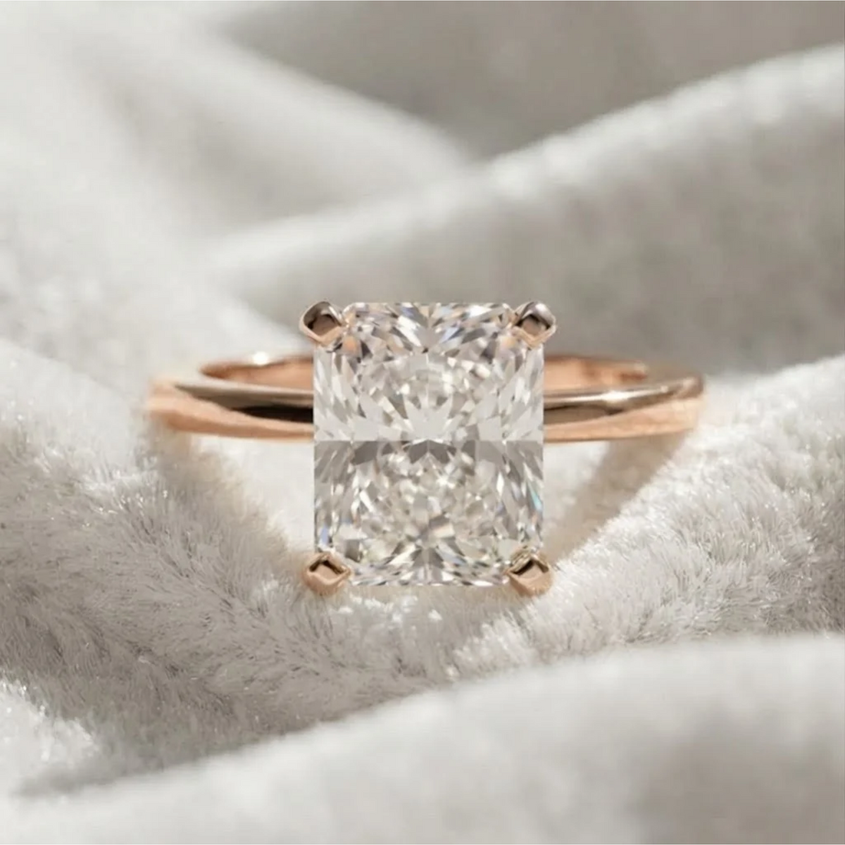 Rectangular Radiant Cut Lab Grown Diamond Ring