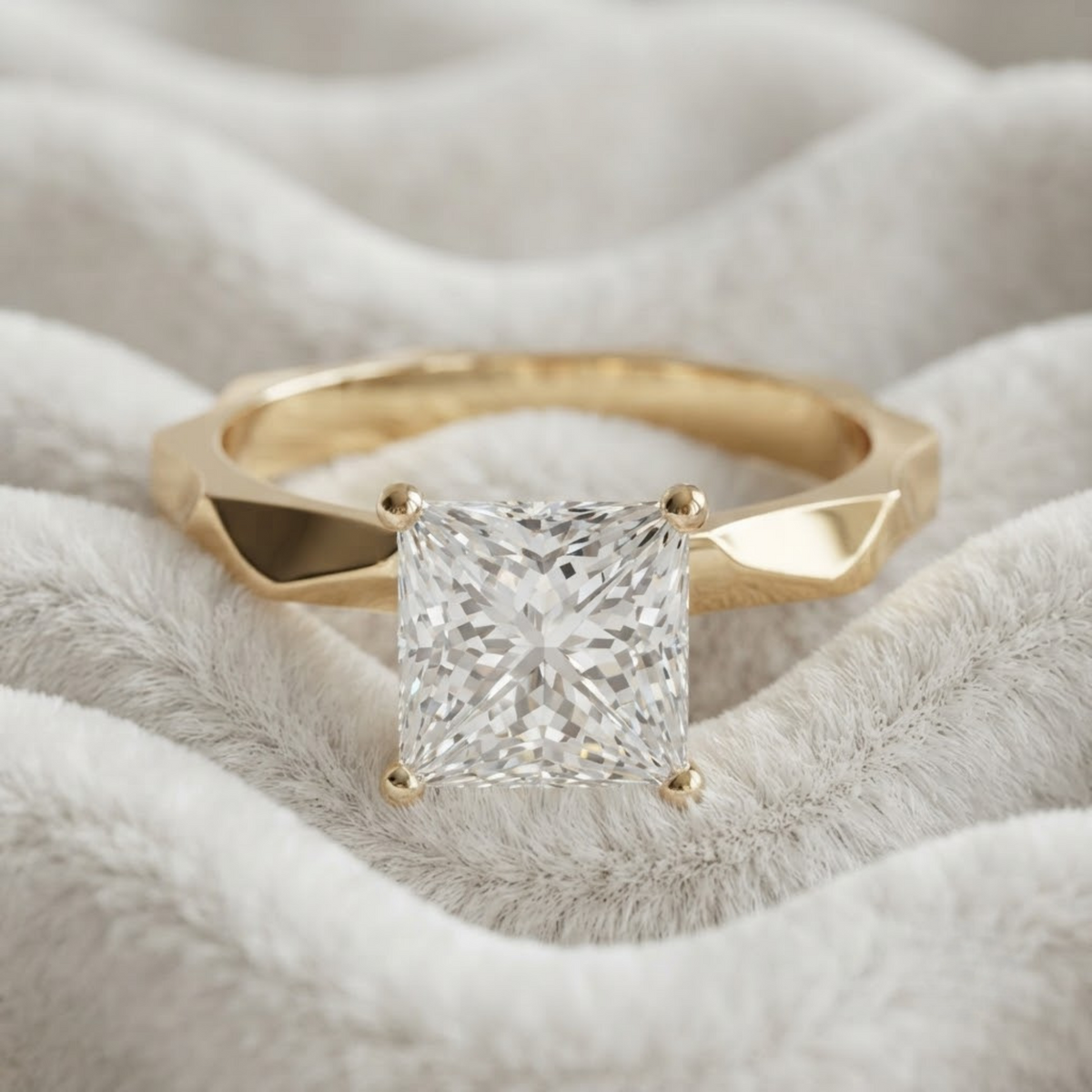 Princess Cut Lab Grown Diamond Solitaire Engagement Ring