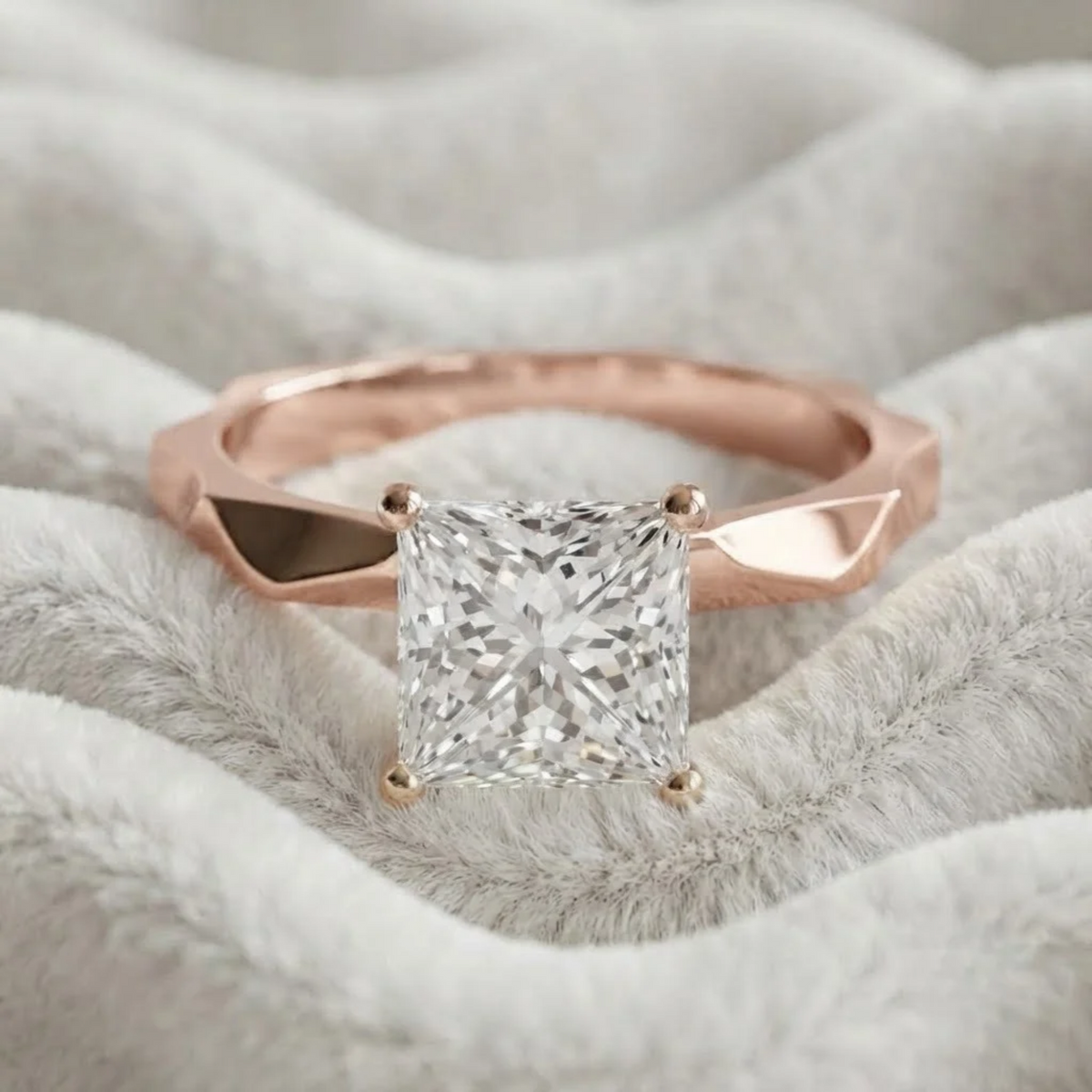 Princess Cut Lab Grown Diamond Solitaire Engagement Ring