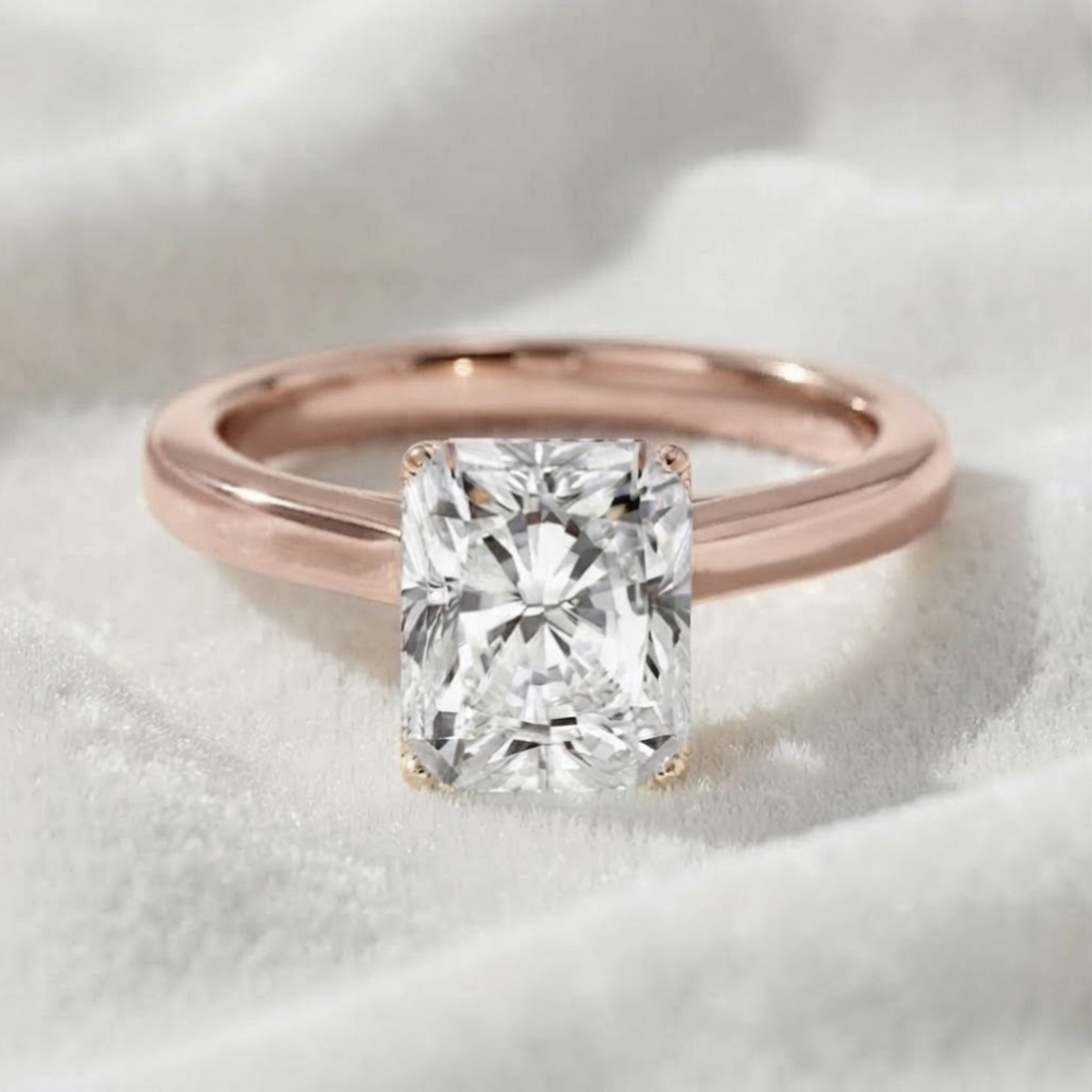 Lab Grown Radiant Cut Lab Diamond Engagement Ring