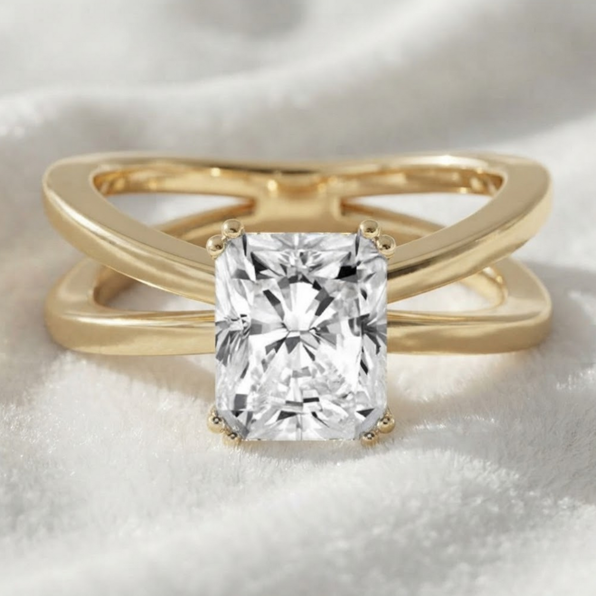 Radiant Cut Lab Grown Diamond Solitaire Engagement Ring