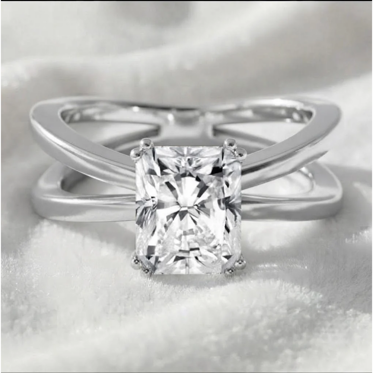 Radiant Cut Lab Grown Diamond Solitaire Engagement Ring