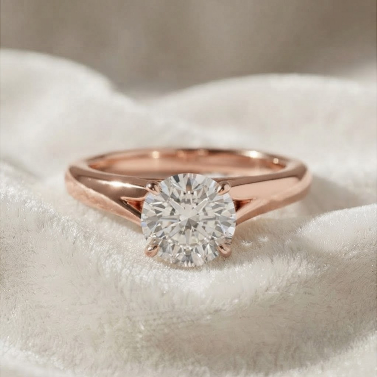Lab Grown Round Cut Promise Engagement Ring