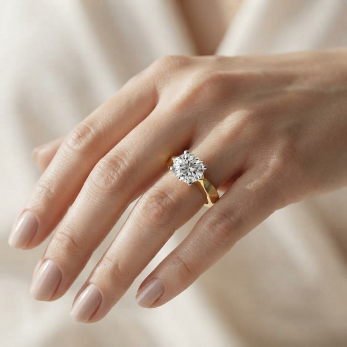 Round Solitaire Lab Created Diamond Ring
