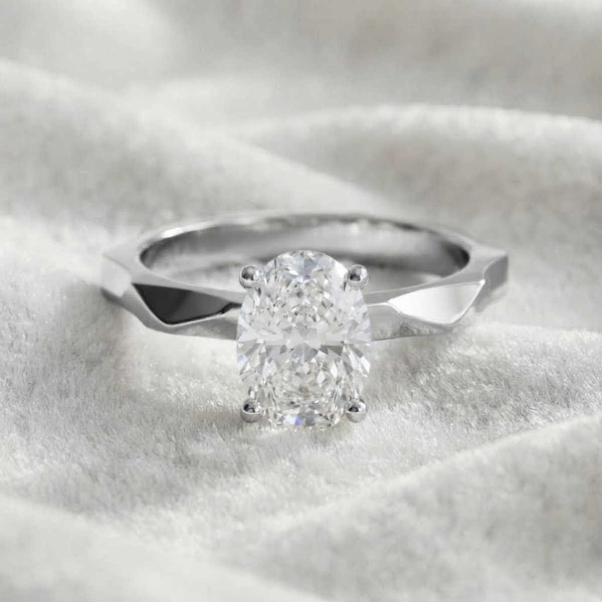 IGI Certified Oval Cut Solitaire Engagement Ring
