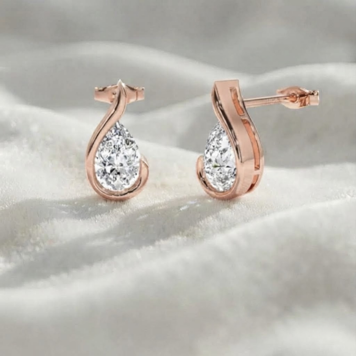 Lab Grown Diamond Studs Pear Shape Earrings