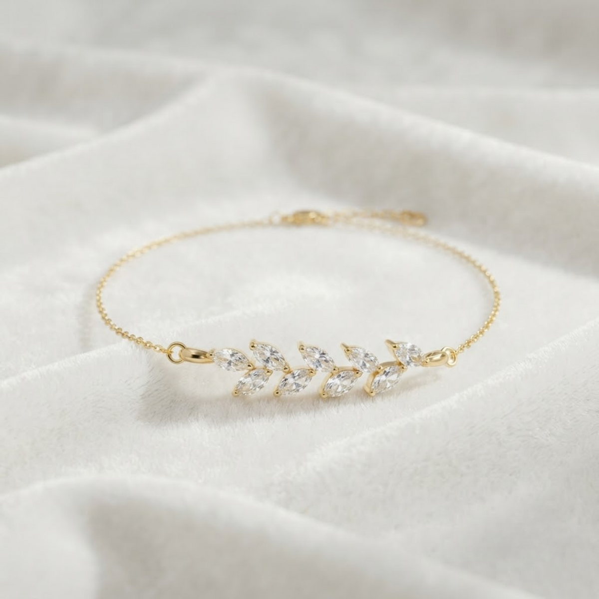 Chain Bracelet Floral Leaf Bracelet Gold Dainty Stacking