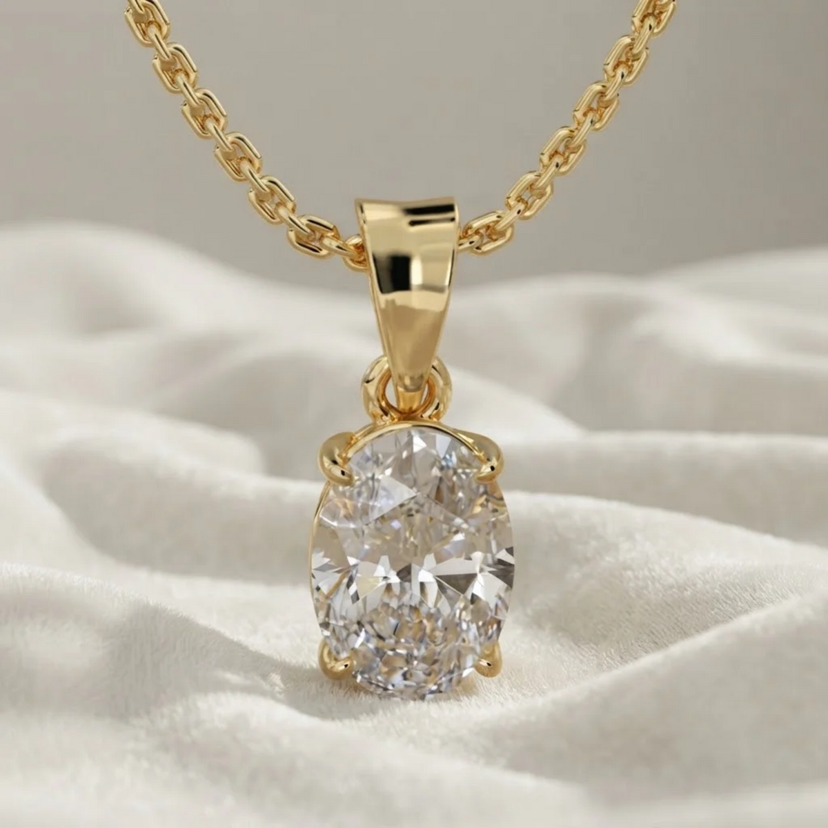 Oval Cut Diamond Pendant