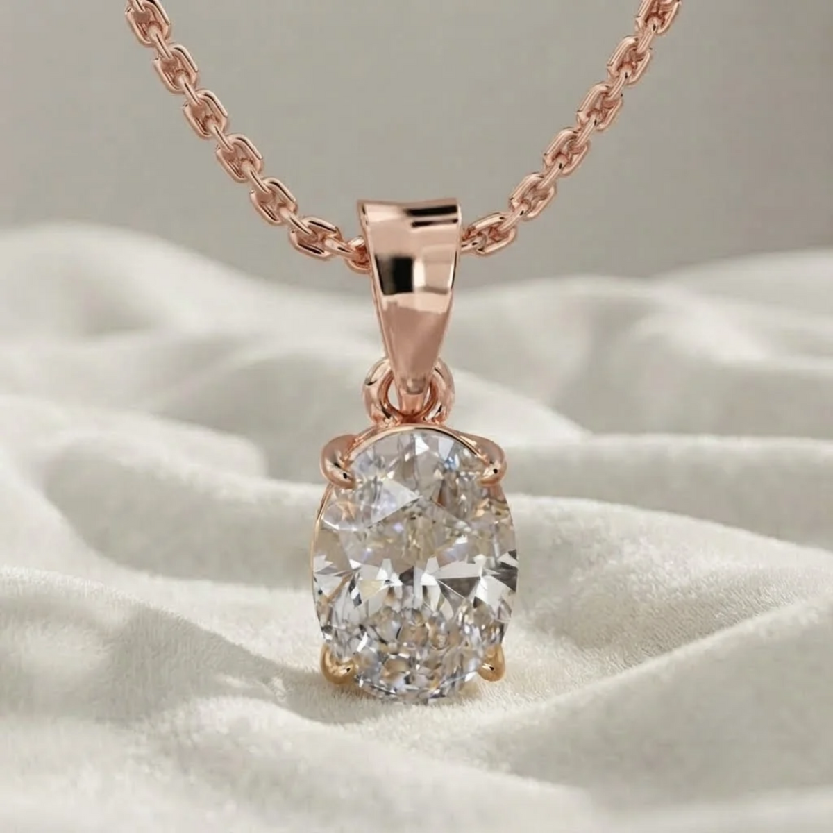 Oval Cut Diamond Pendant