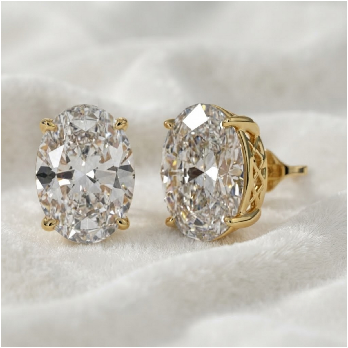 Lab Grown Diamond Stud Push Back Studs Earrings
