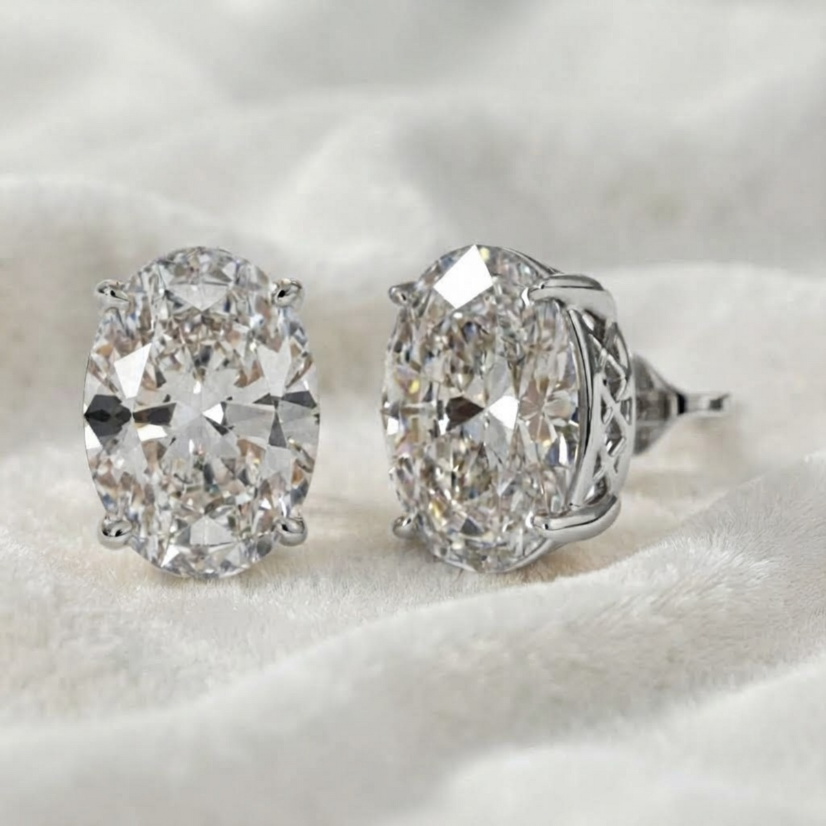 Lab Grown Diamond Stud Push Back Studs Earrings
