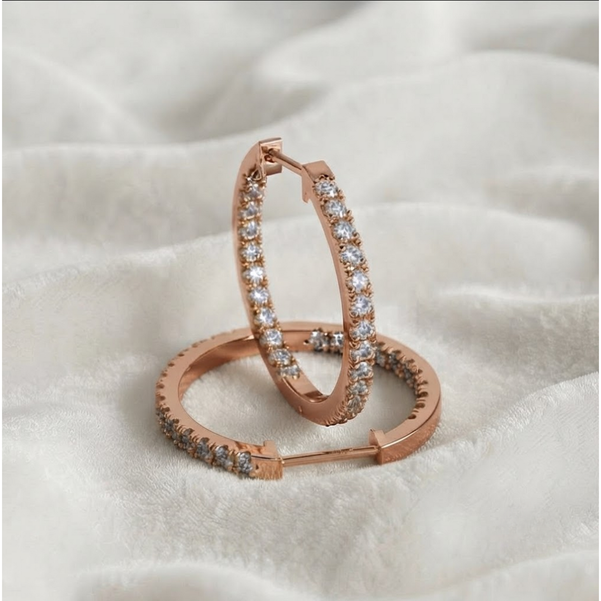 Inside Out Round Diamond Huggies Earring