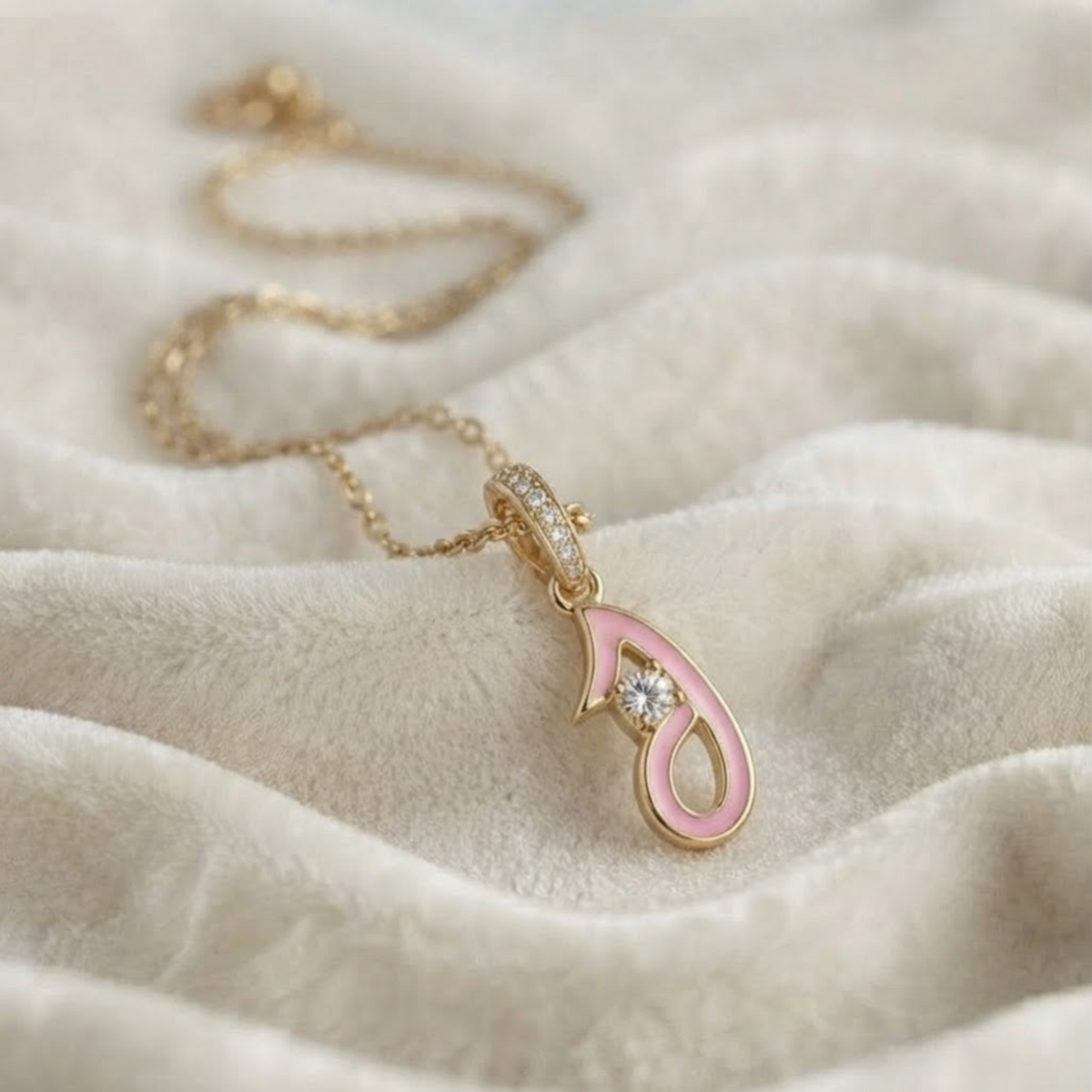 Enamel Alphabet Pendant J Initial Jewelry
