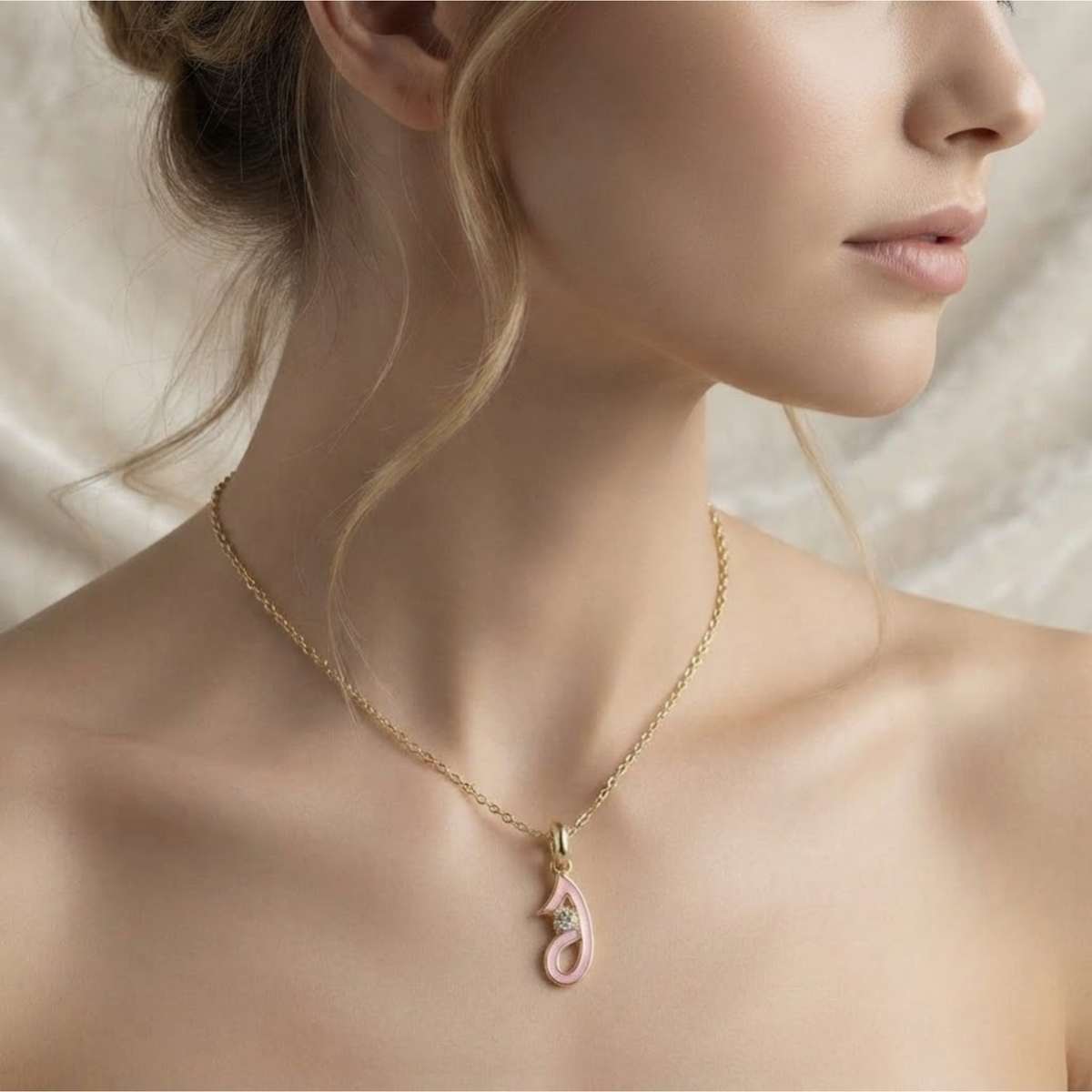 Enamel Alphabet Pendant J Initial Jewelry