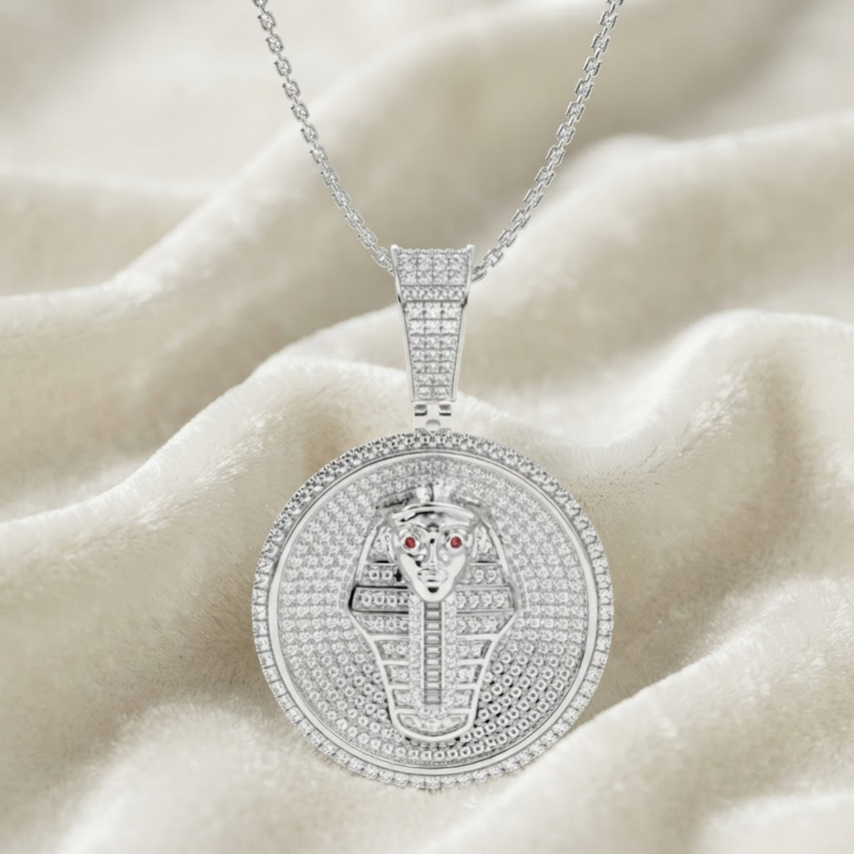 Lab Grown Diamond Egyptian Pharaoh Head Hip Hop Diamond Pendant