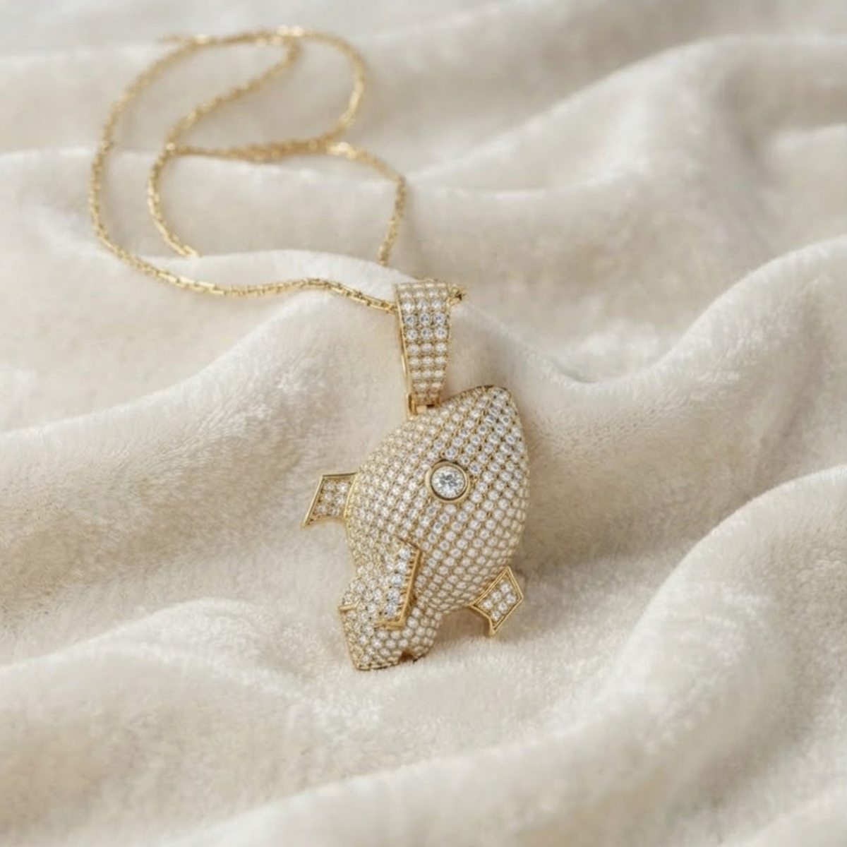 Rocket Ship Lab Grown Diamond Rocket Pendant for Him