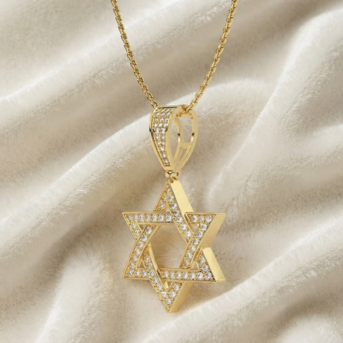 Diamond Star of David Pendant Bat Mizvah Shape Pendant