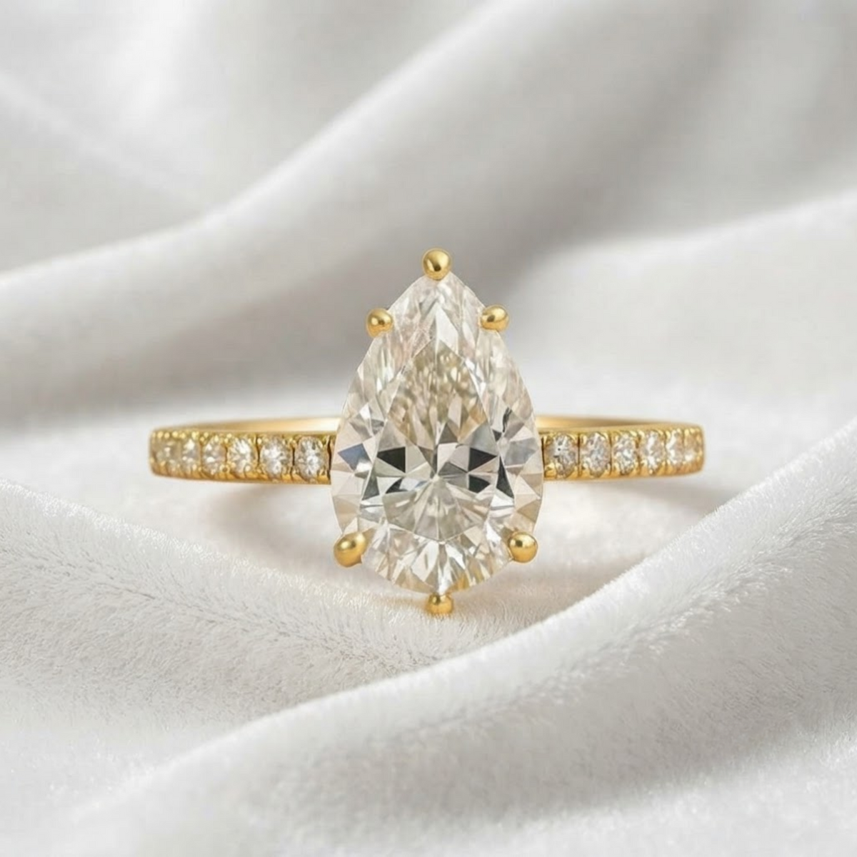 Pear Cut Halo Engagement Ring