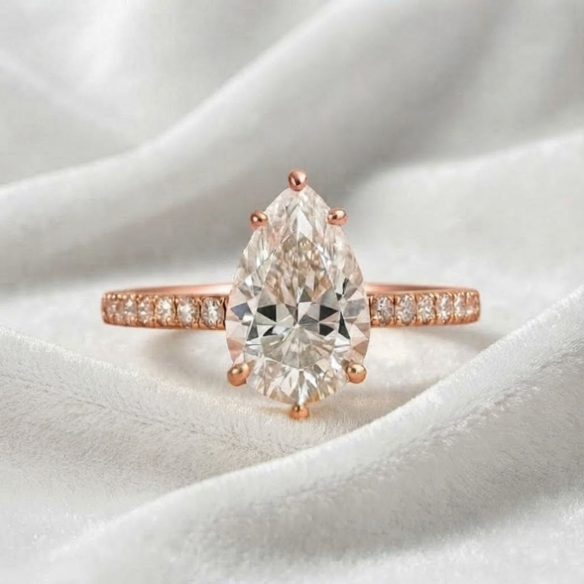Pear Cut Halo Engagement Ring