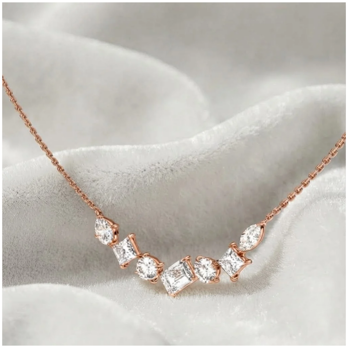 Multi Shape Lab Grown Diamond Necklace For Women