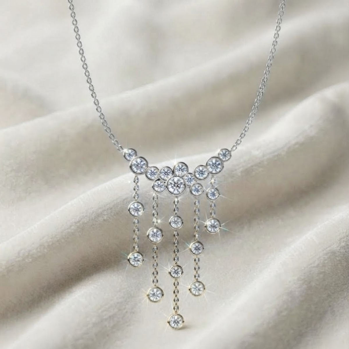 Gold Bezel Lariat Necklace