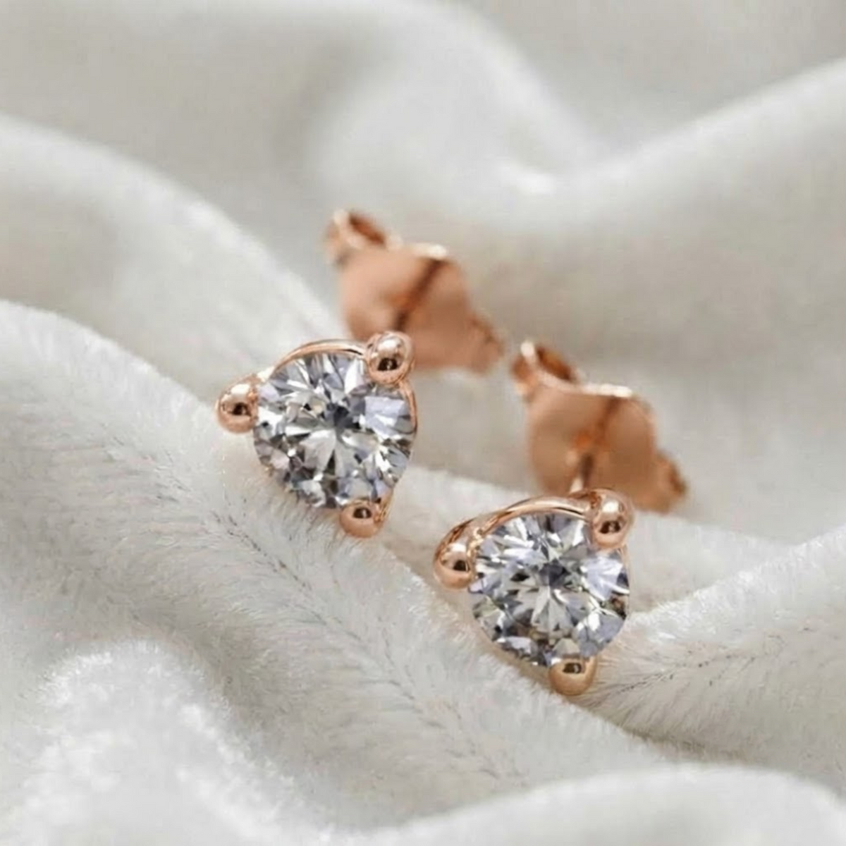 Round Prong Set Lab Grown Diamond Earrings