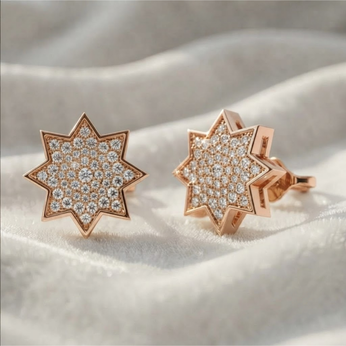 Skylar Lab Grown Diamond Star Cluster Stud Earrings