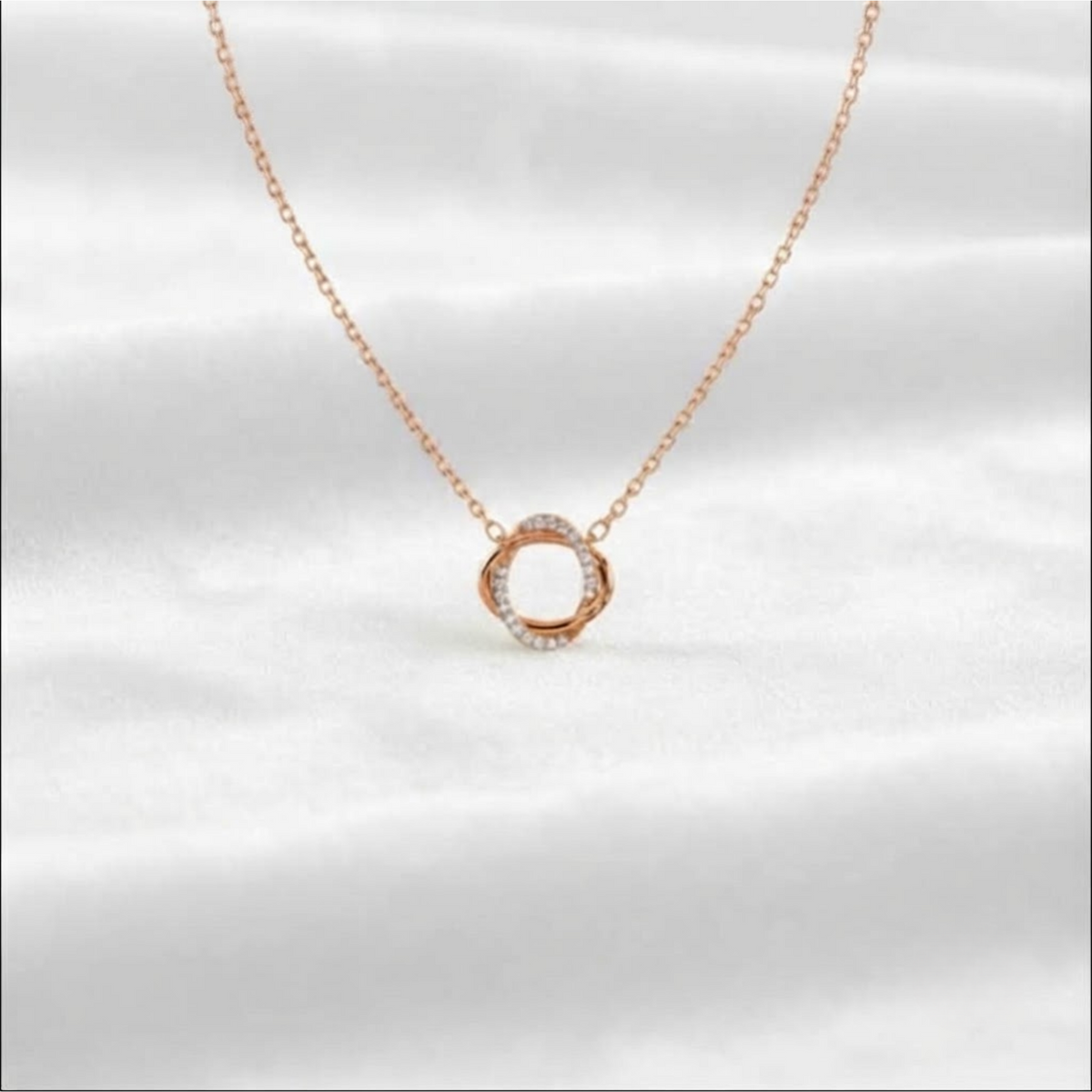 Twisted Circle Pendant Delicate Gold Necklace