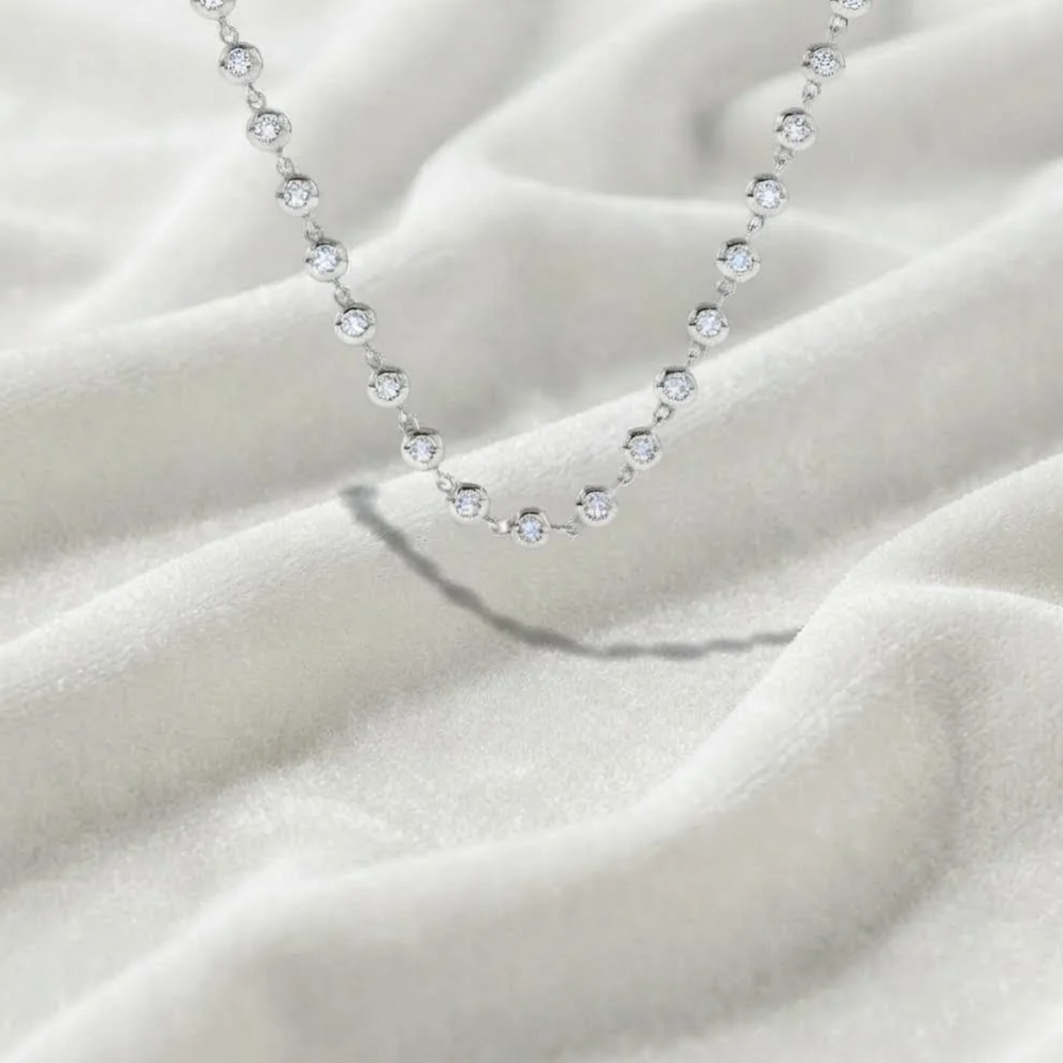 Bezel Set Diamond Tennis Necklace