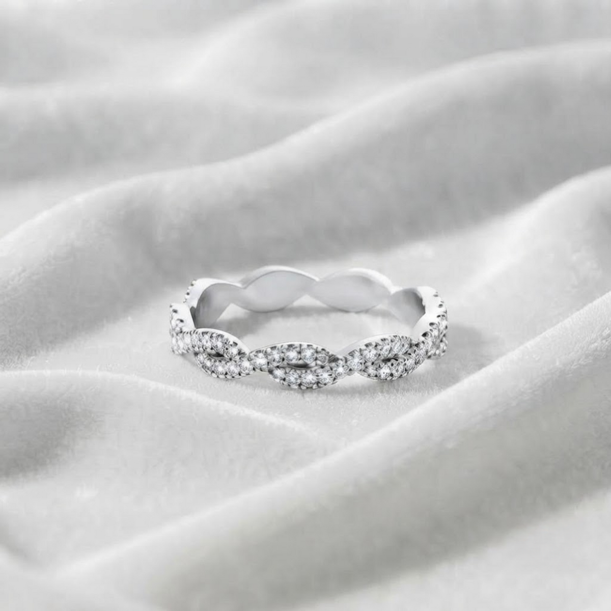Full Eternity Band Twisted Wedding Diamond Band
