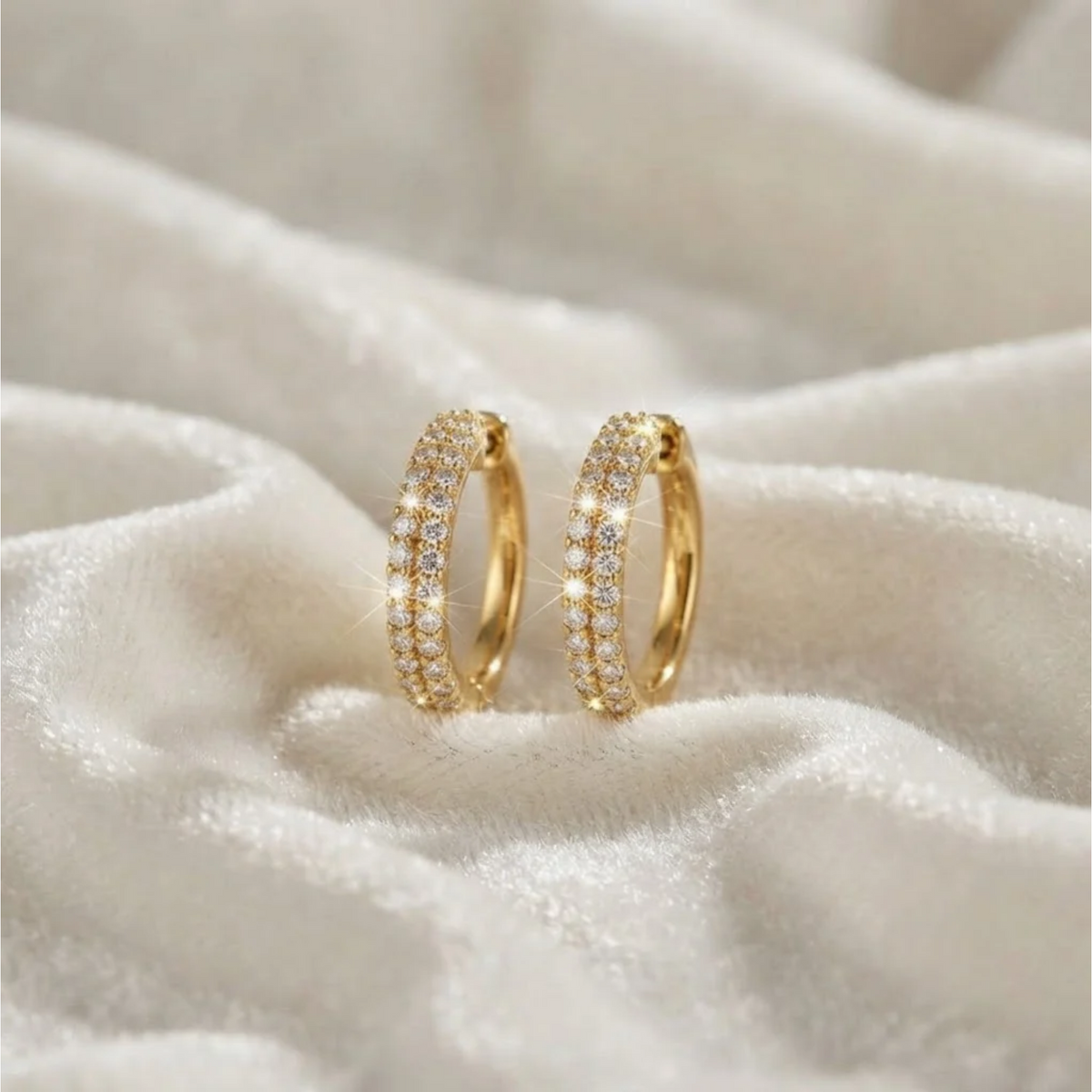 Round Earring Pave Set Lab Diamond Earrings