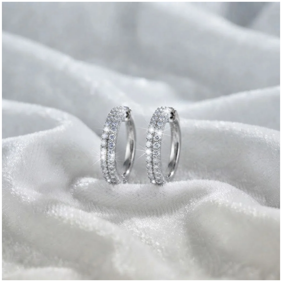Round Earring Pave Set Lab Diamond Earrings