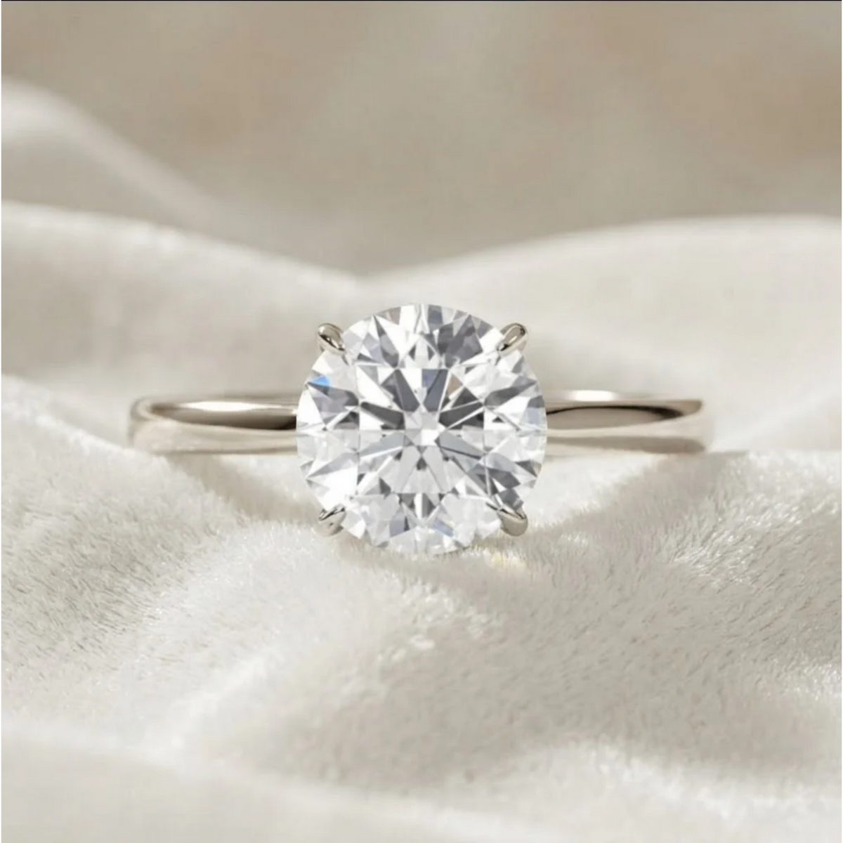 Round Cut Lab Grown Diamond Solitaire Ring