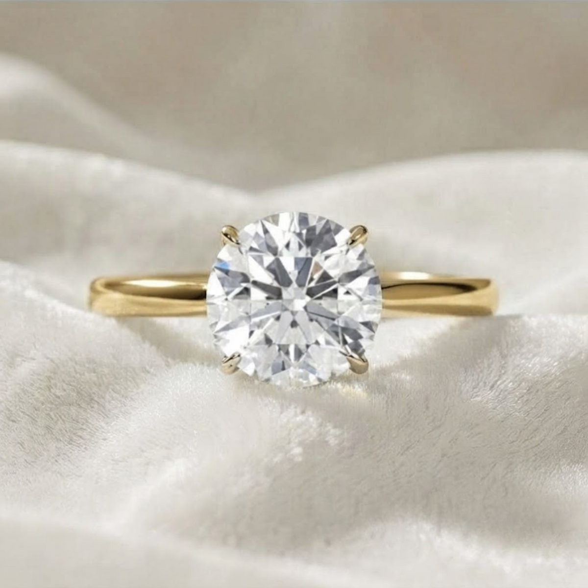 Round Cut Lab Grown Diamond Solitaire Ring