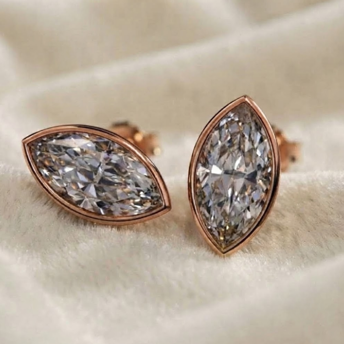 Diamond Bezel Set Earrings