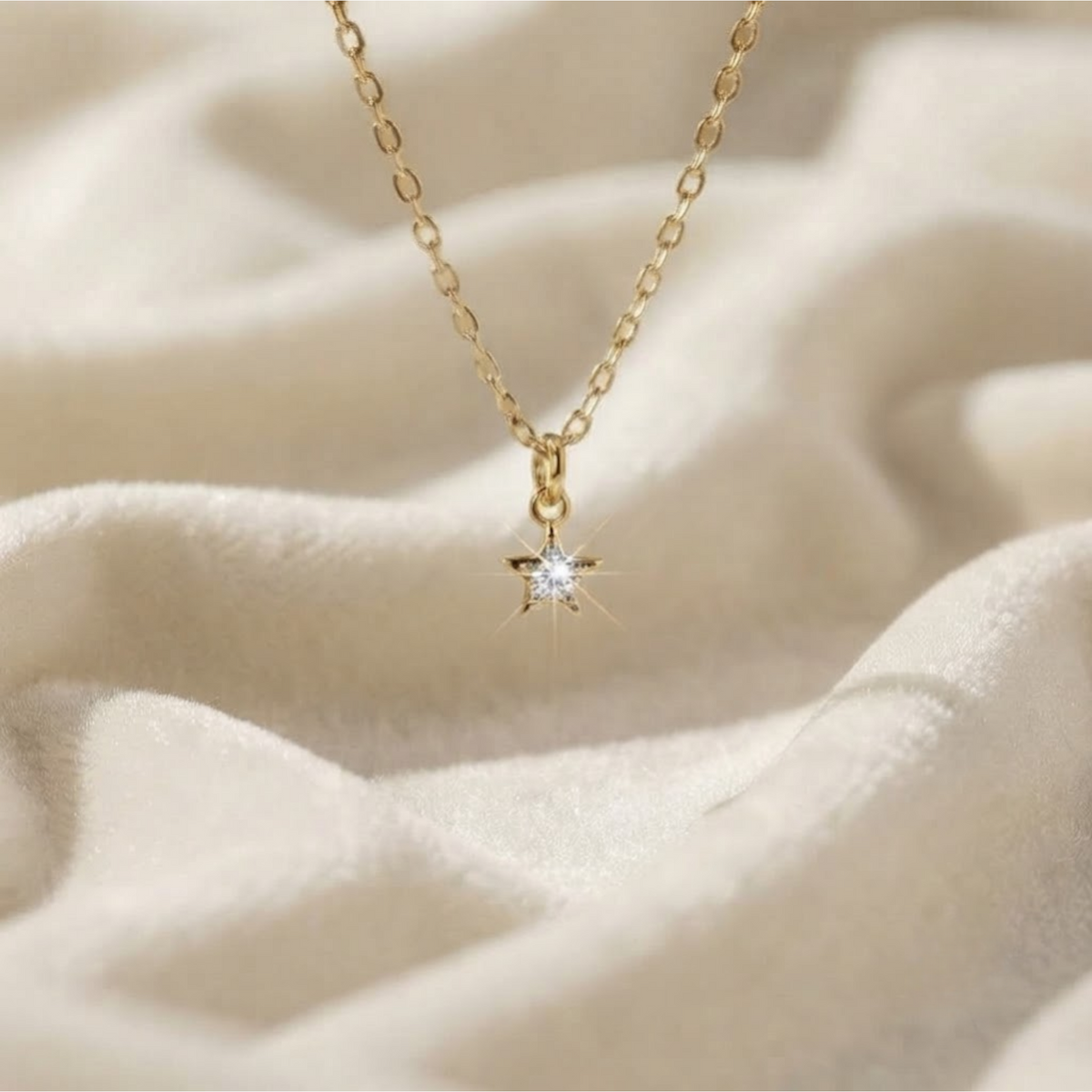 Lab Grown Diamond Gold Star Necklace