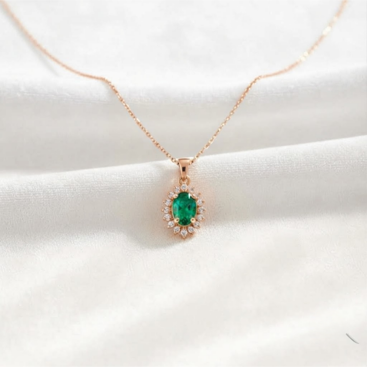 Oval Cut with Halo Lab Diamonds Pendant Necklace