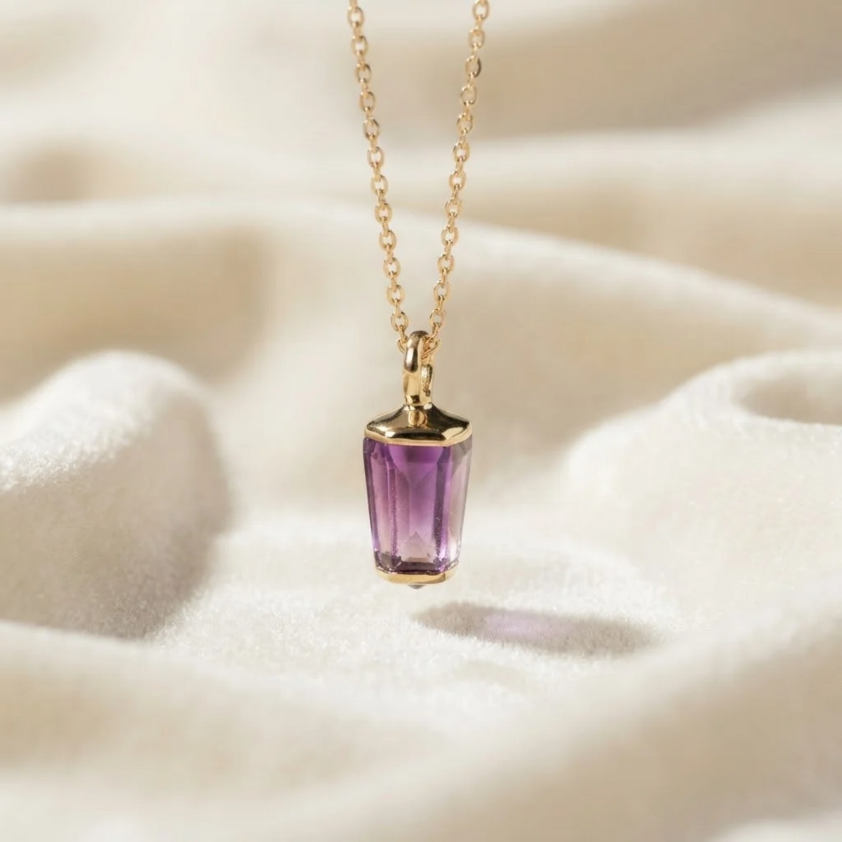 Sapphire Pendant Dainty Lilac Sapphire Gemstone Pendant in Gold