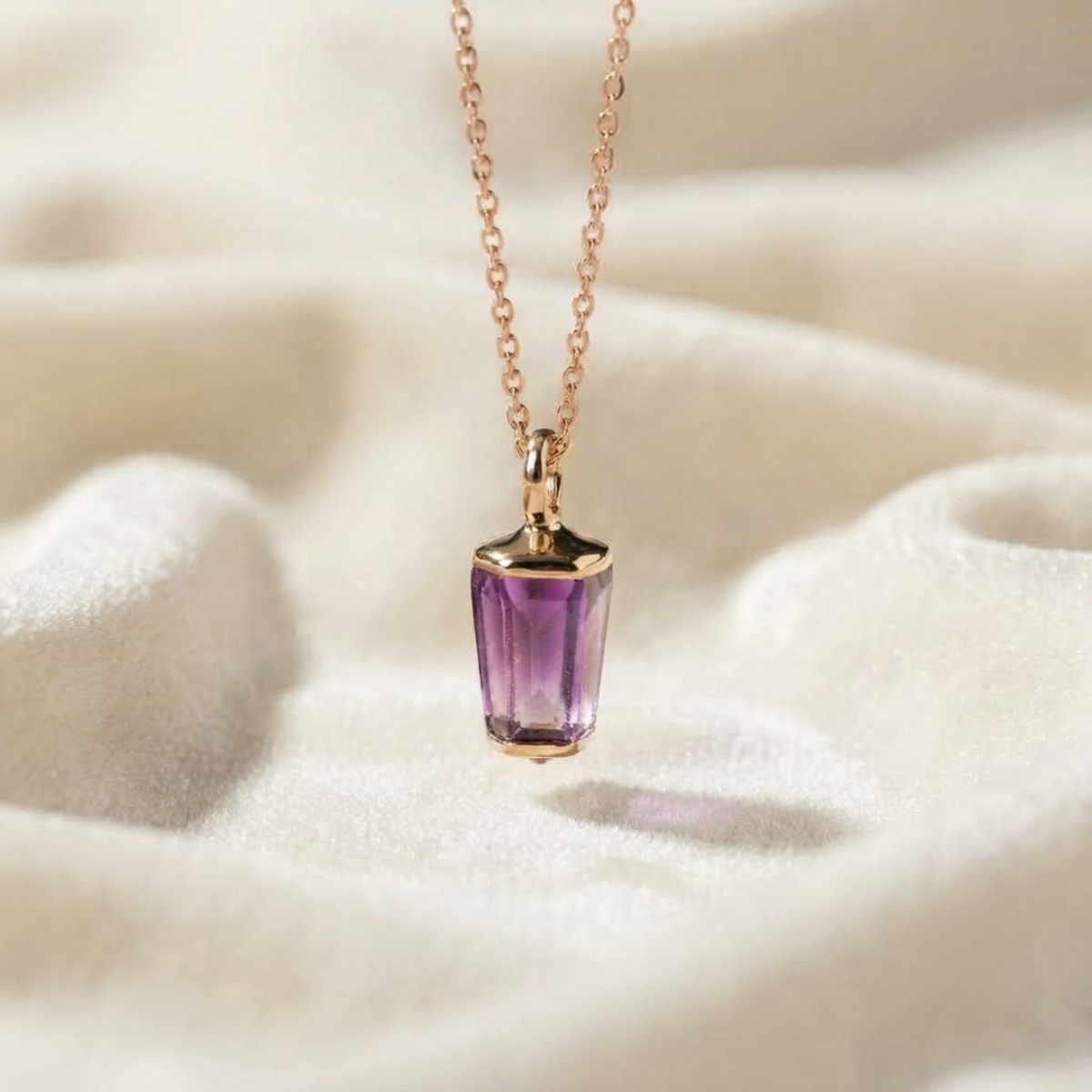 Sapphire Pendant Dainty Lilac Sapphire Gemstone Pendant in Gold
