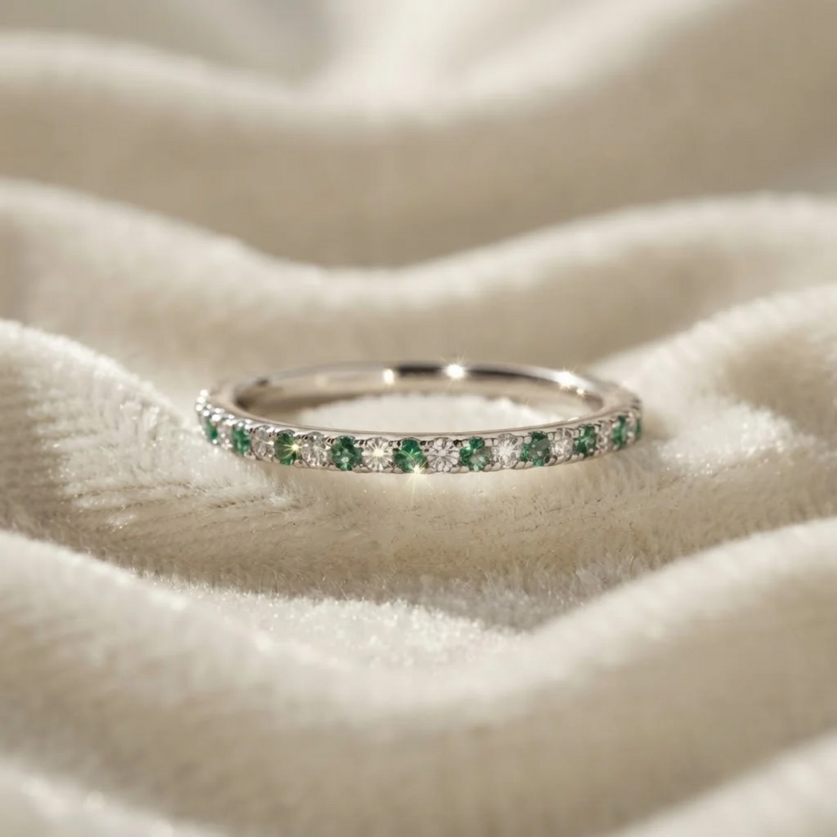 Full Eternity Birthstone Band Stackable Ring