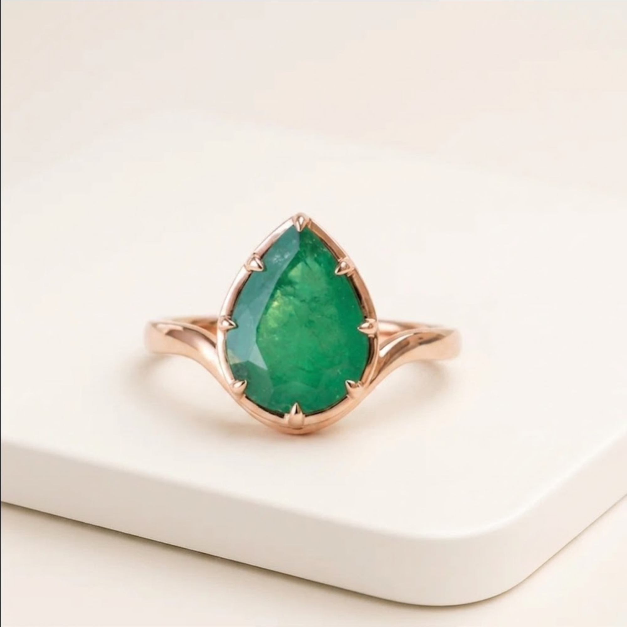 Smaragd-Solitärring für Damen