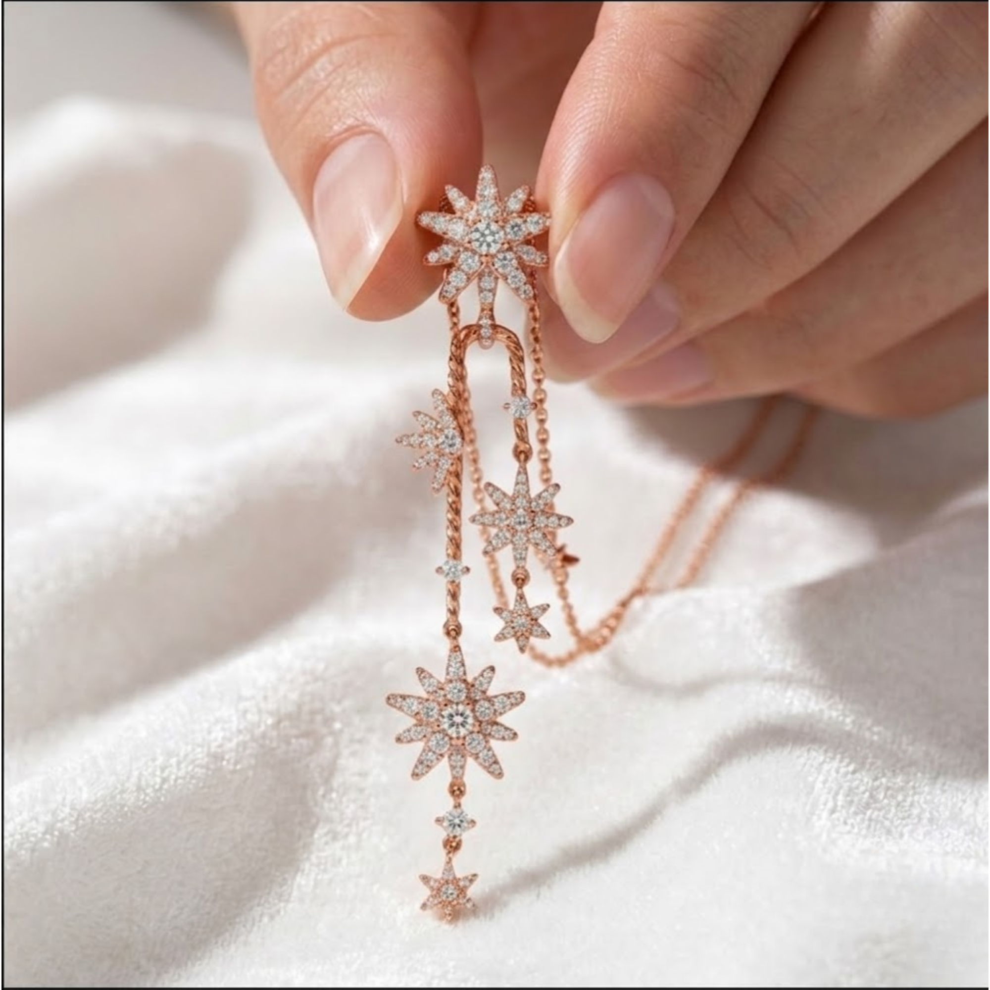 Dainty Star Drop Necklace for Women