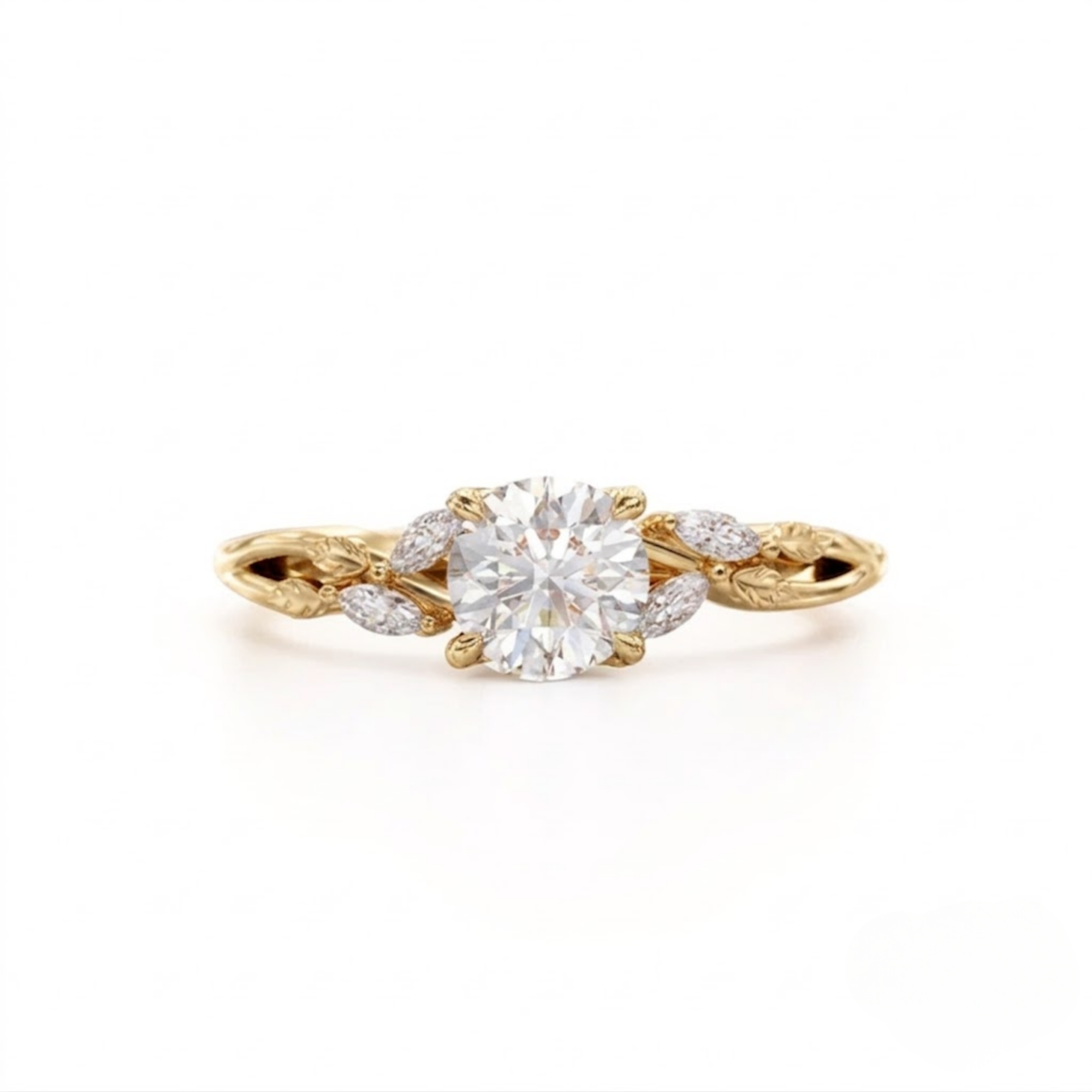 Nature Inspired Lab Diamond Engagement Ring