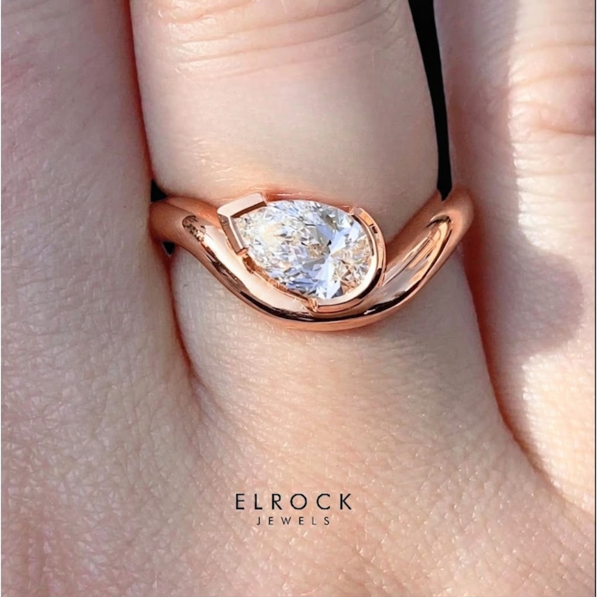 Pear Shape La Grown Diamond Engagement Ring