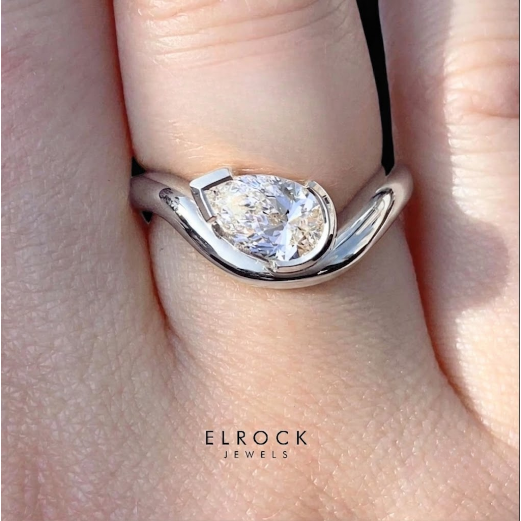 Pear Shape La Grown Diamond Engagement Ring
