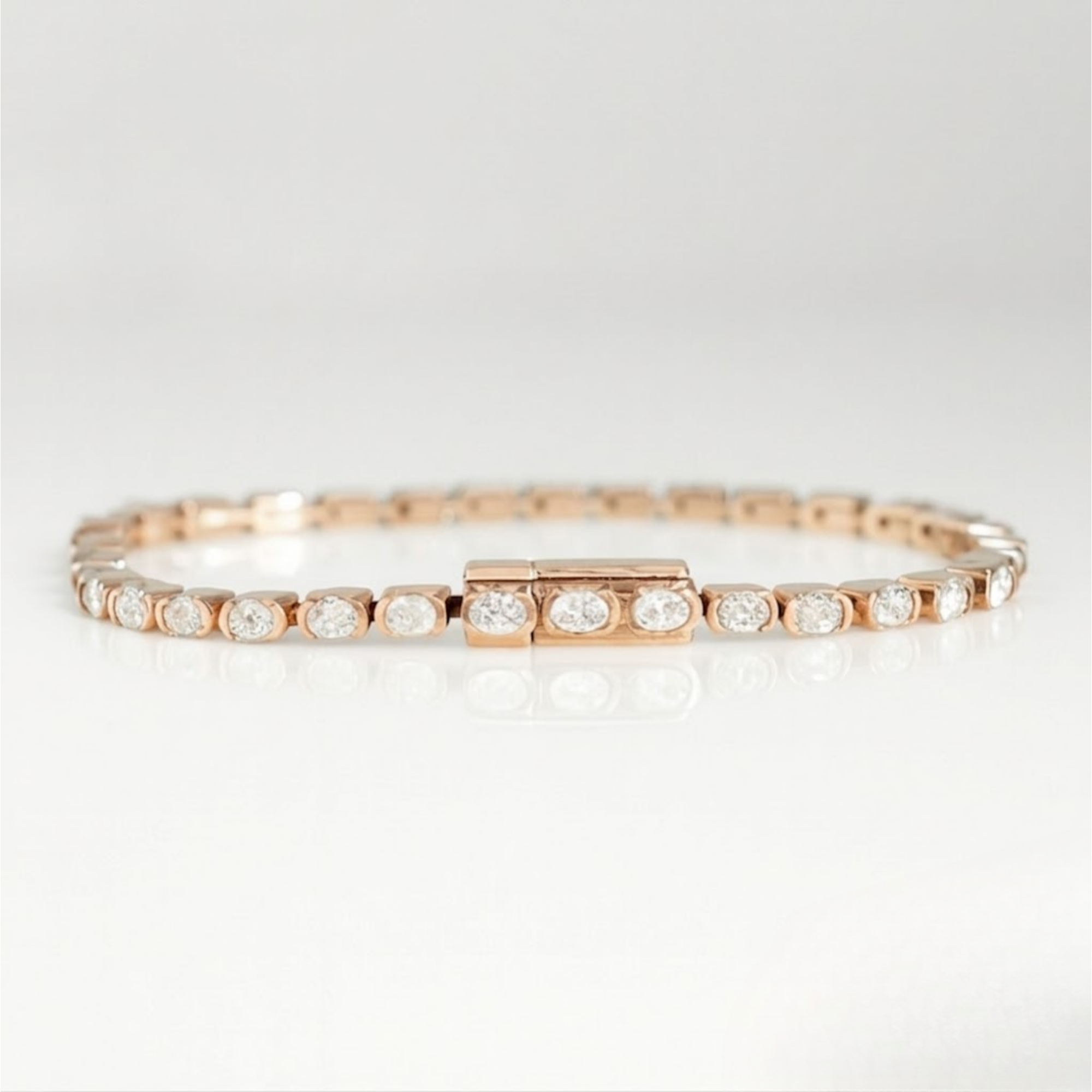Oval Cut Lab Grown Diamond Tennis Bracelet