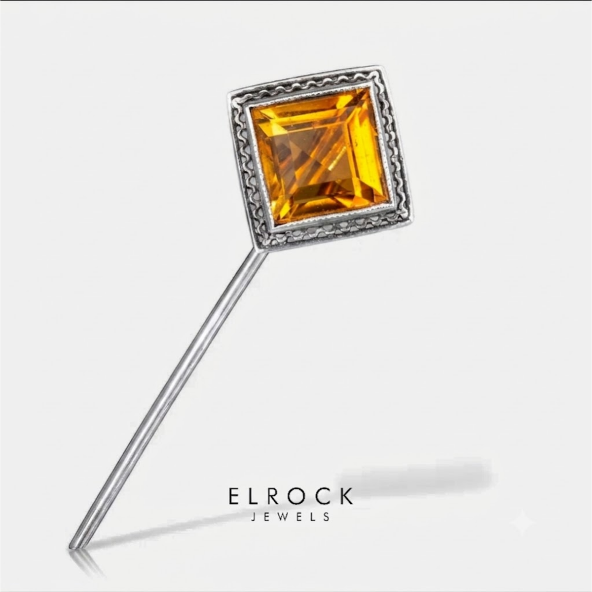 Vintage Victorian Citrine Brooch Stick Pin