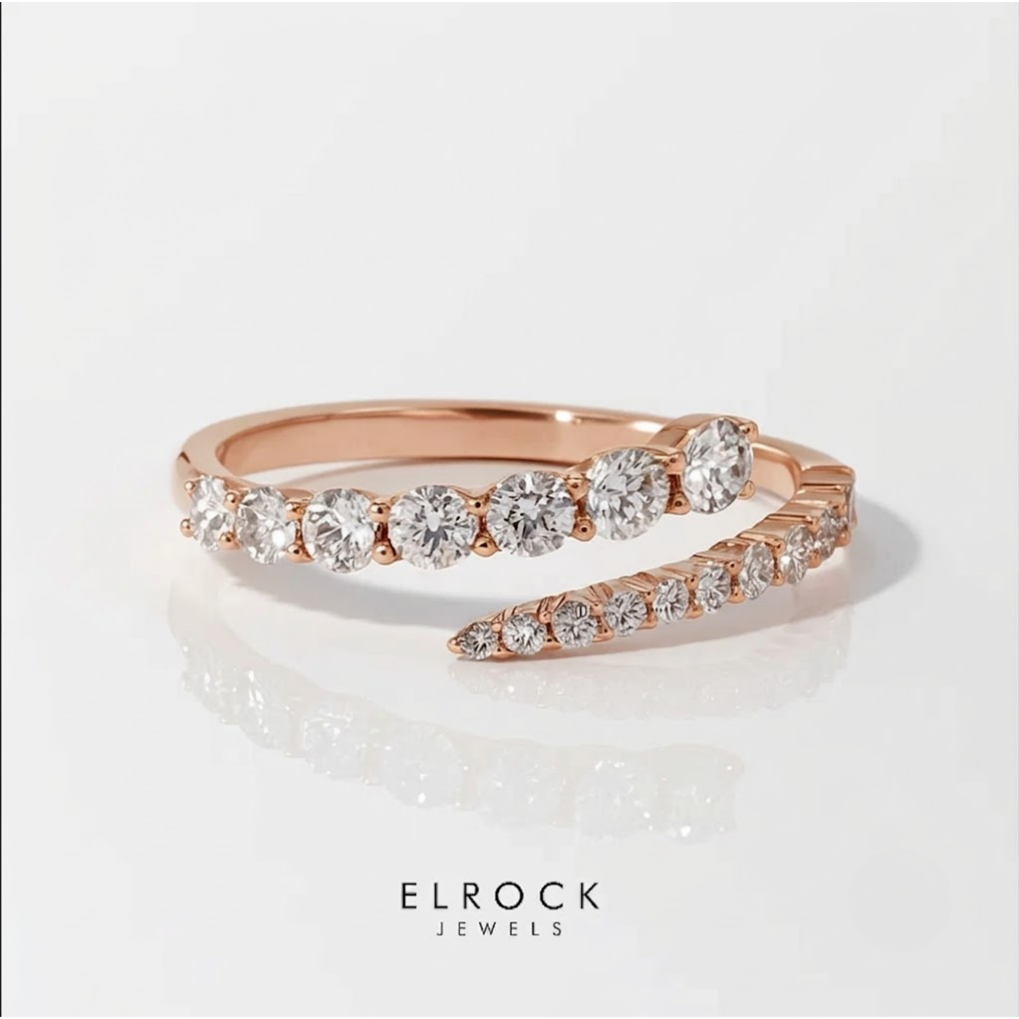 Round Diamond Spiral Wrap Ring